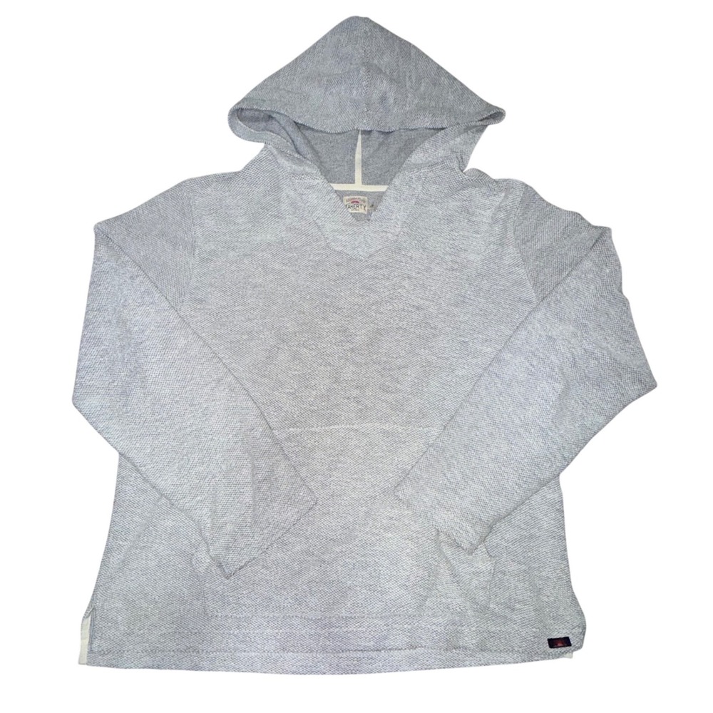 Faherty Baja Beach poncho Large Knit V-Neck Coastal Surf Beachy Pullover